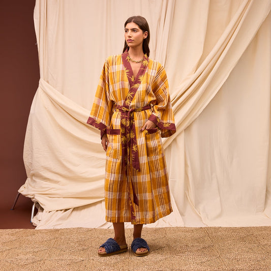 Nicolette Marigold Linen Robe