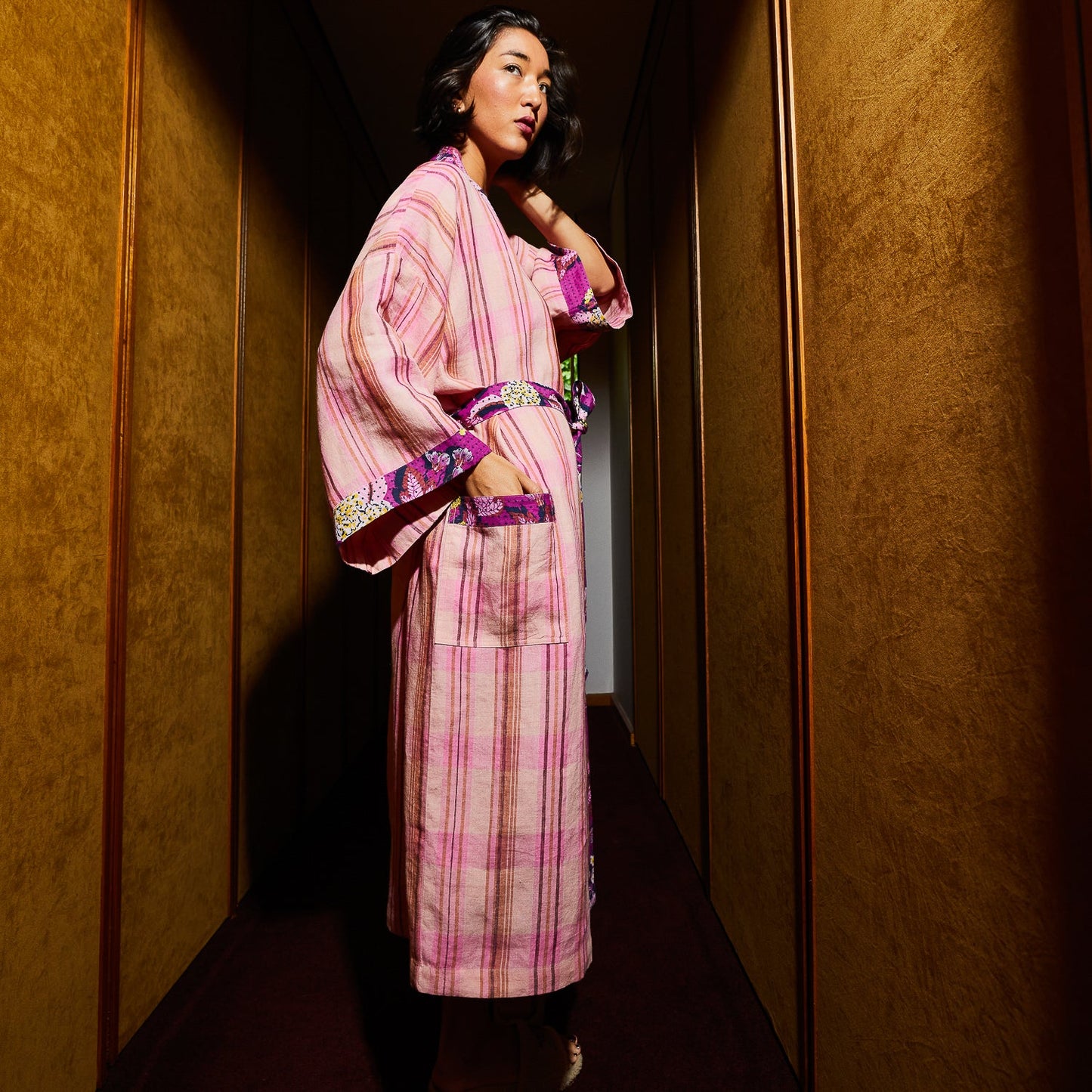 Nicolette Poudre Linen Robe