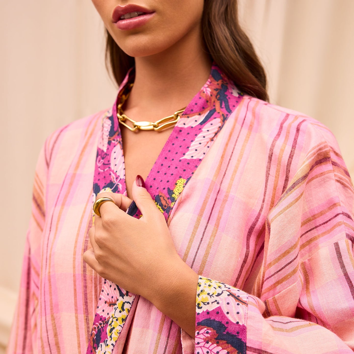 Nicolette Poudre Linen Robe
