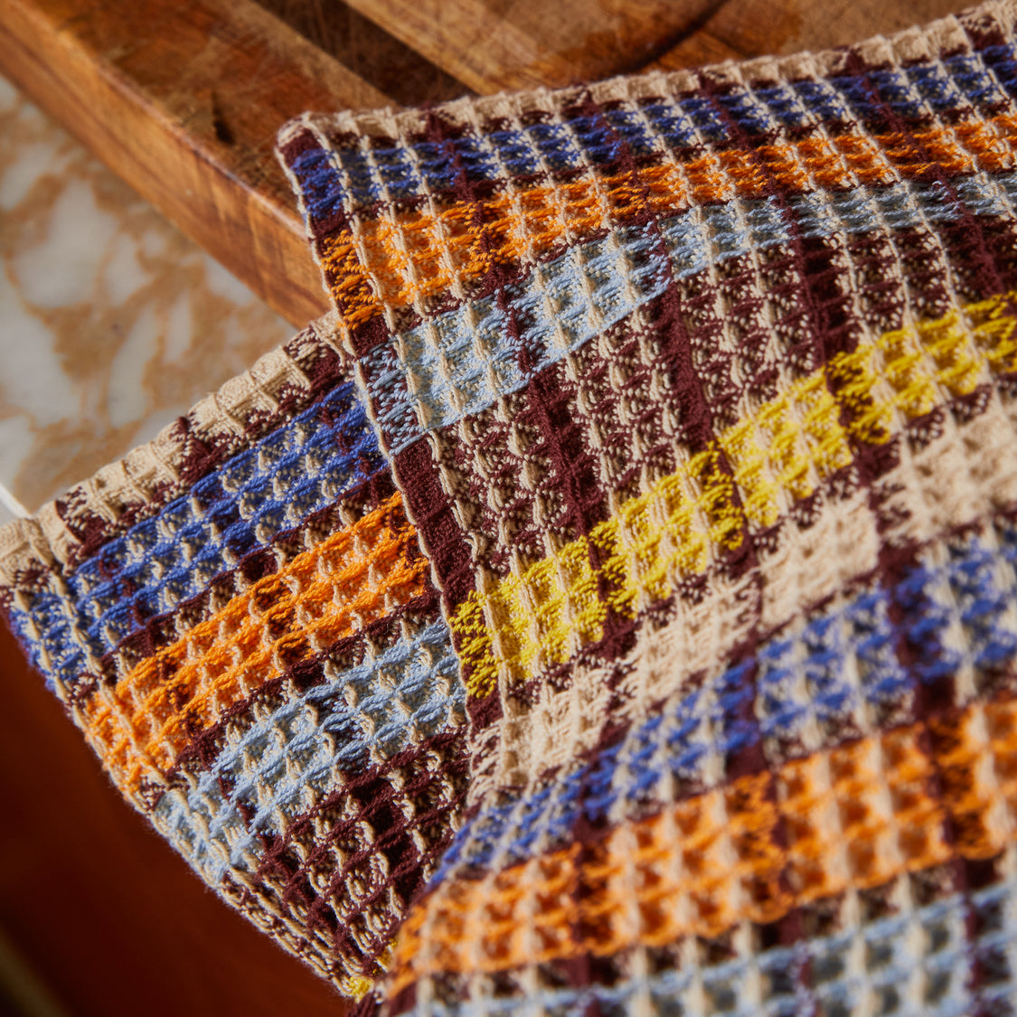 Stela Cornflower Check Tea Towel