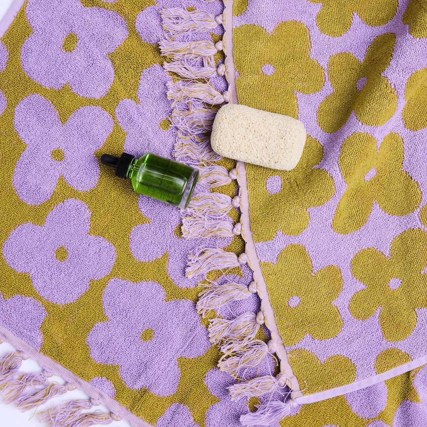 Big Flower Terry Bath Towel