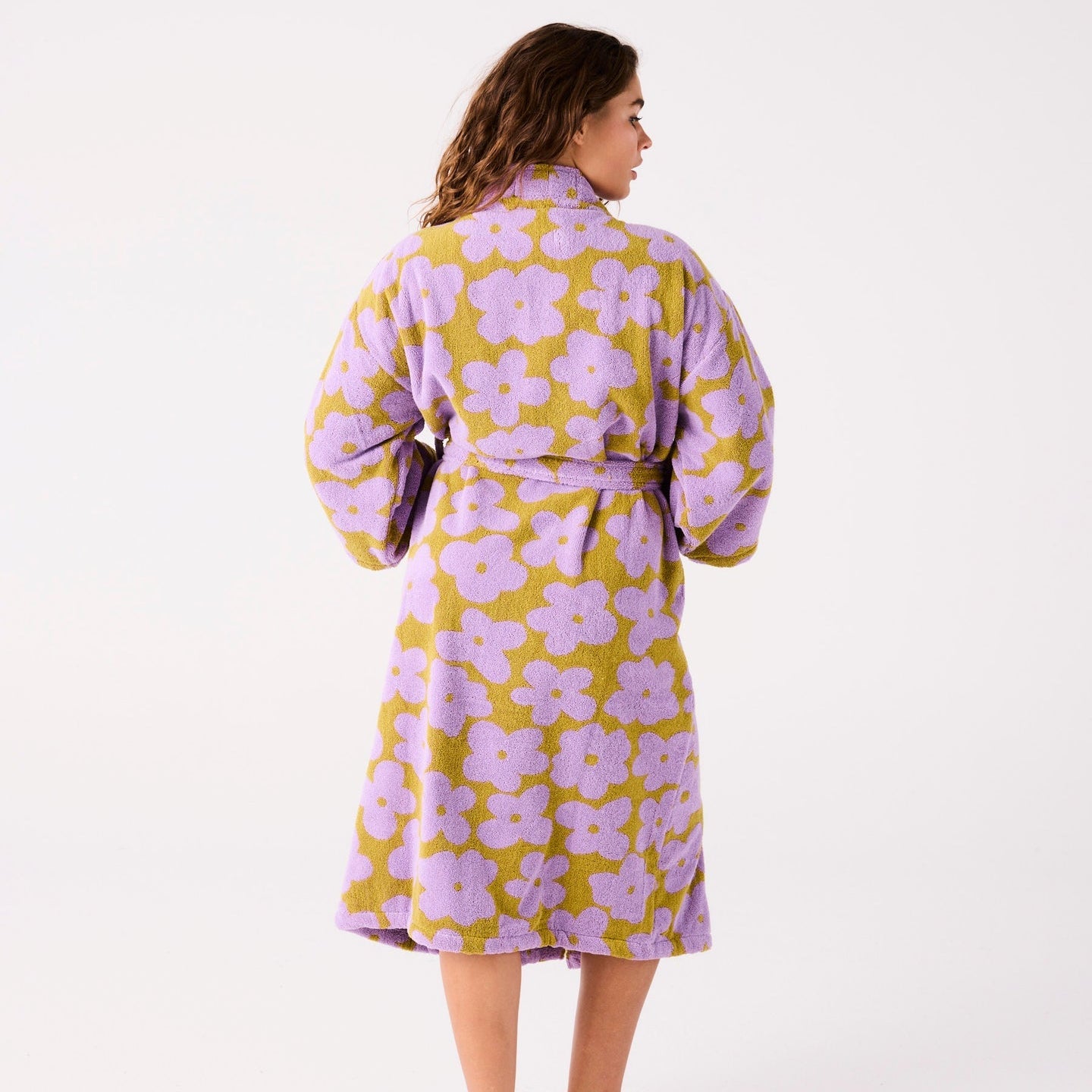 Big Flower Terry Bath Robe