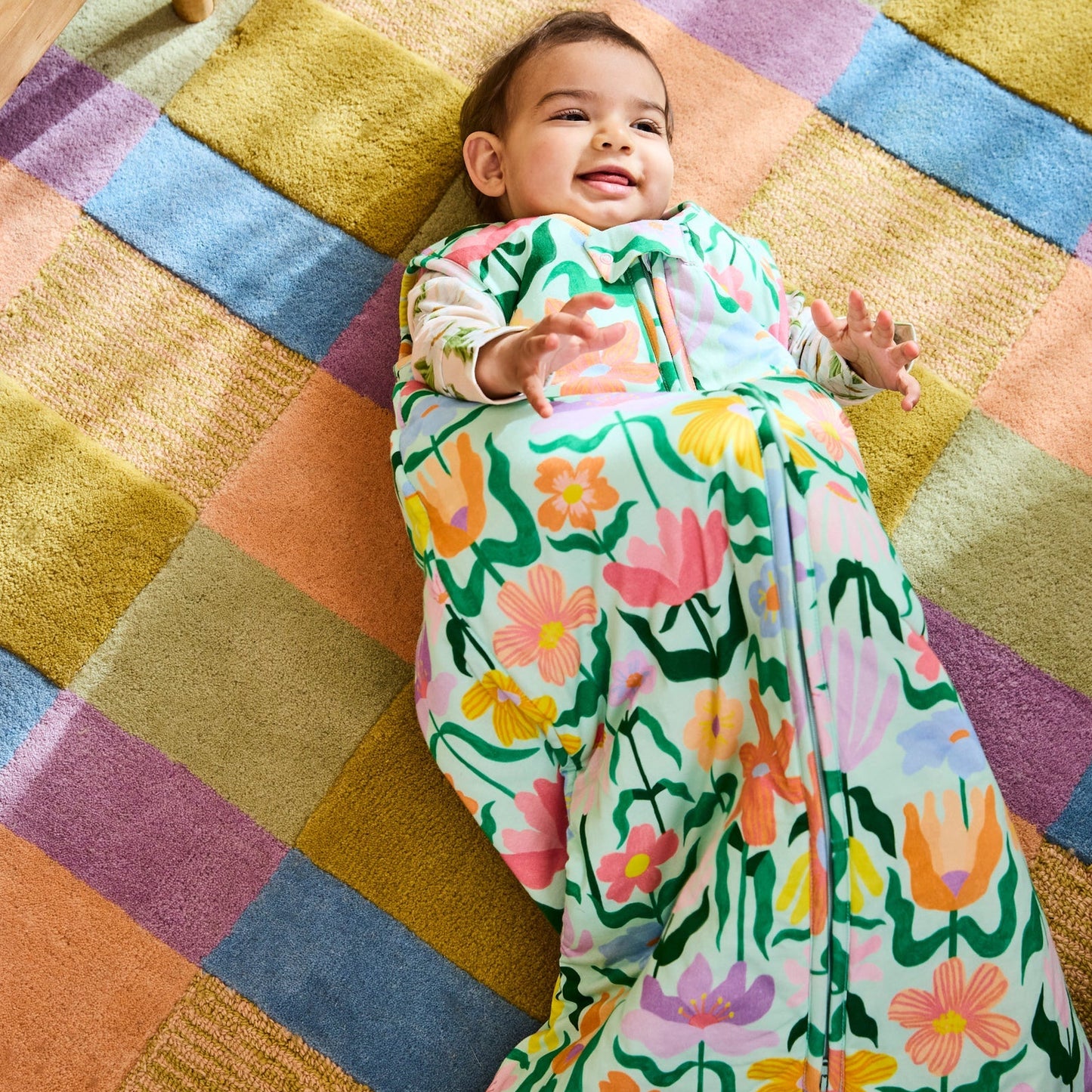Popping Flowers Green Sleep Bag 2.5 TOG