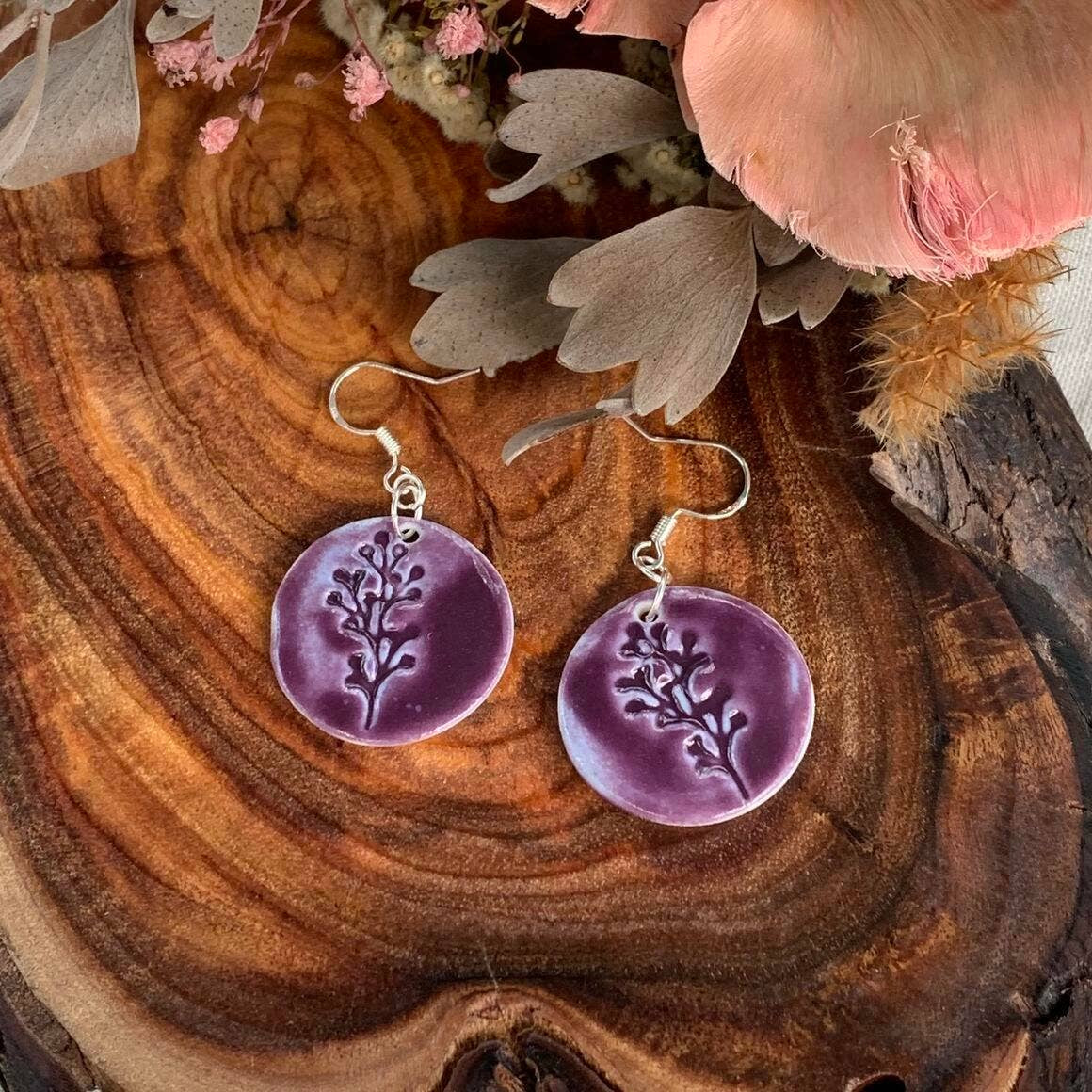 Faye Purple Porcelain Earrings