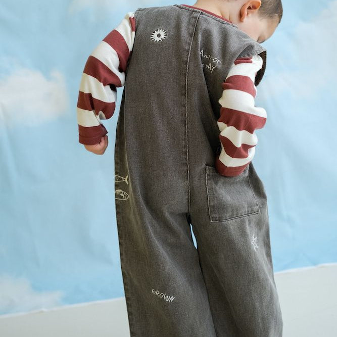 Fishy Business Denim Baby Jumpsuit