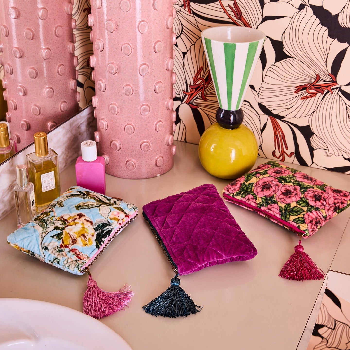 Somerset Blue Velvet Cosmetics Purse