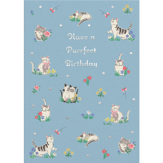 Purrfect Birthday Kittens Greeting Card