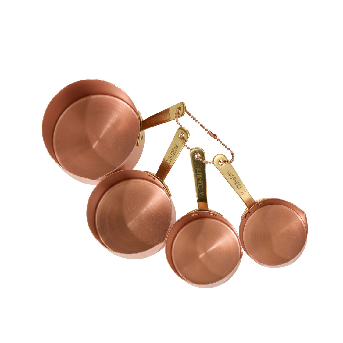 Copper & Brass Measuring Cup Set