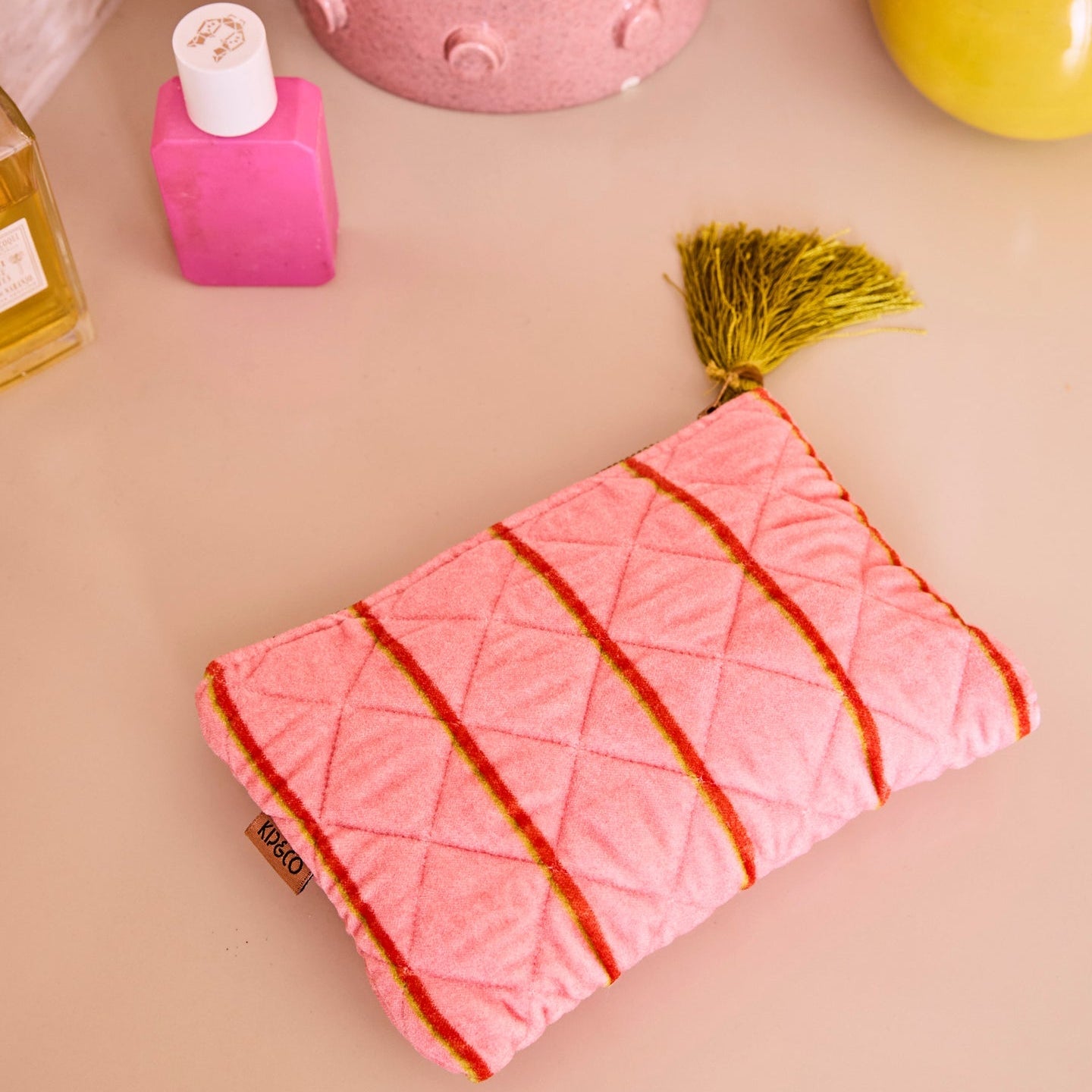 Wategos Soiree Stripe Velvet Cosmetics Purse