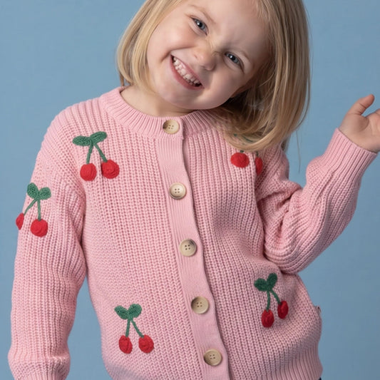 Cherry Appliqué Cardigan