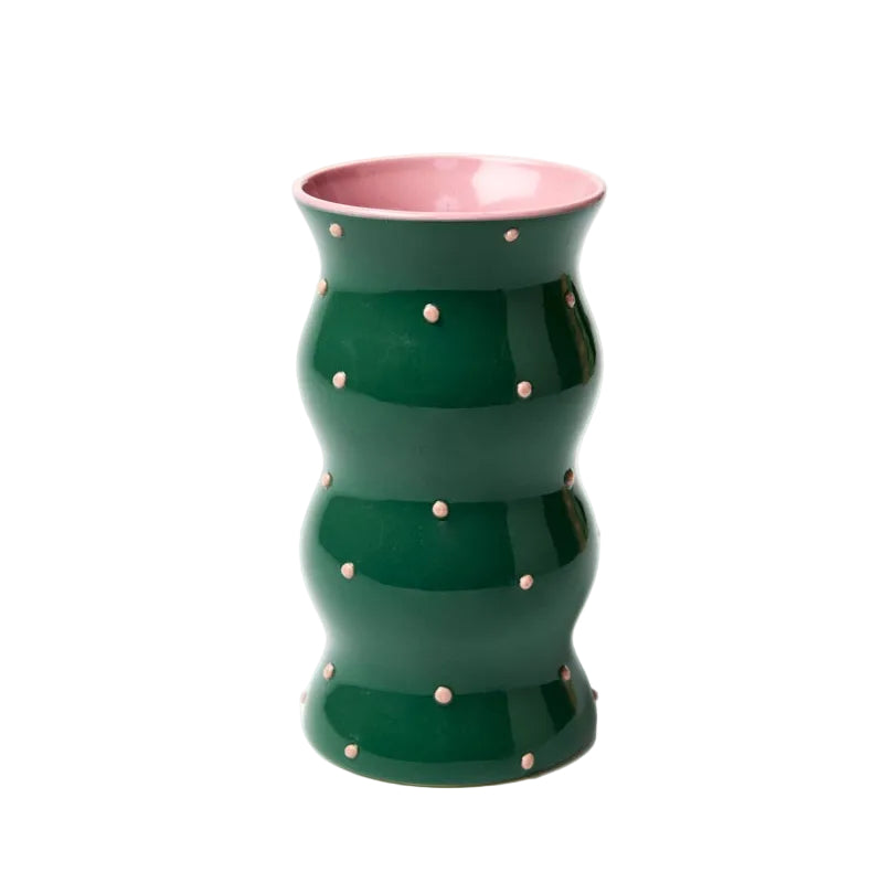 Green & Pink Palma Dotty Vase
