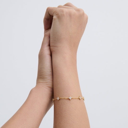 Dainty Embellished 18K Gold Plated Bracelet