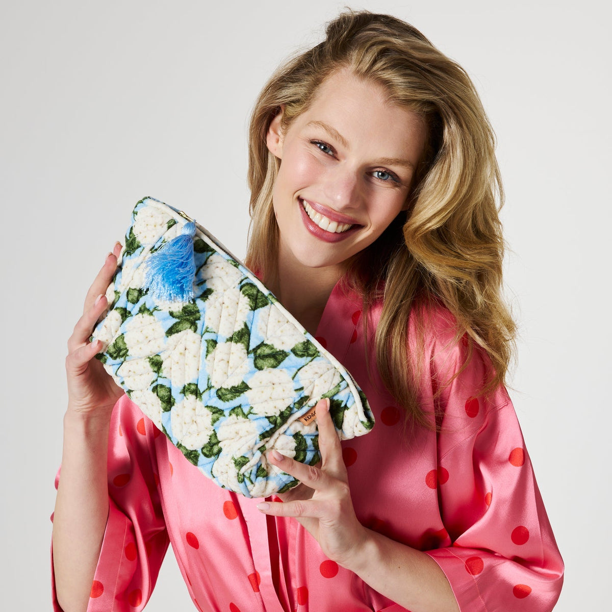 Hydrangea Blue Velvet Toiletry Bag