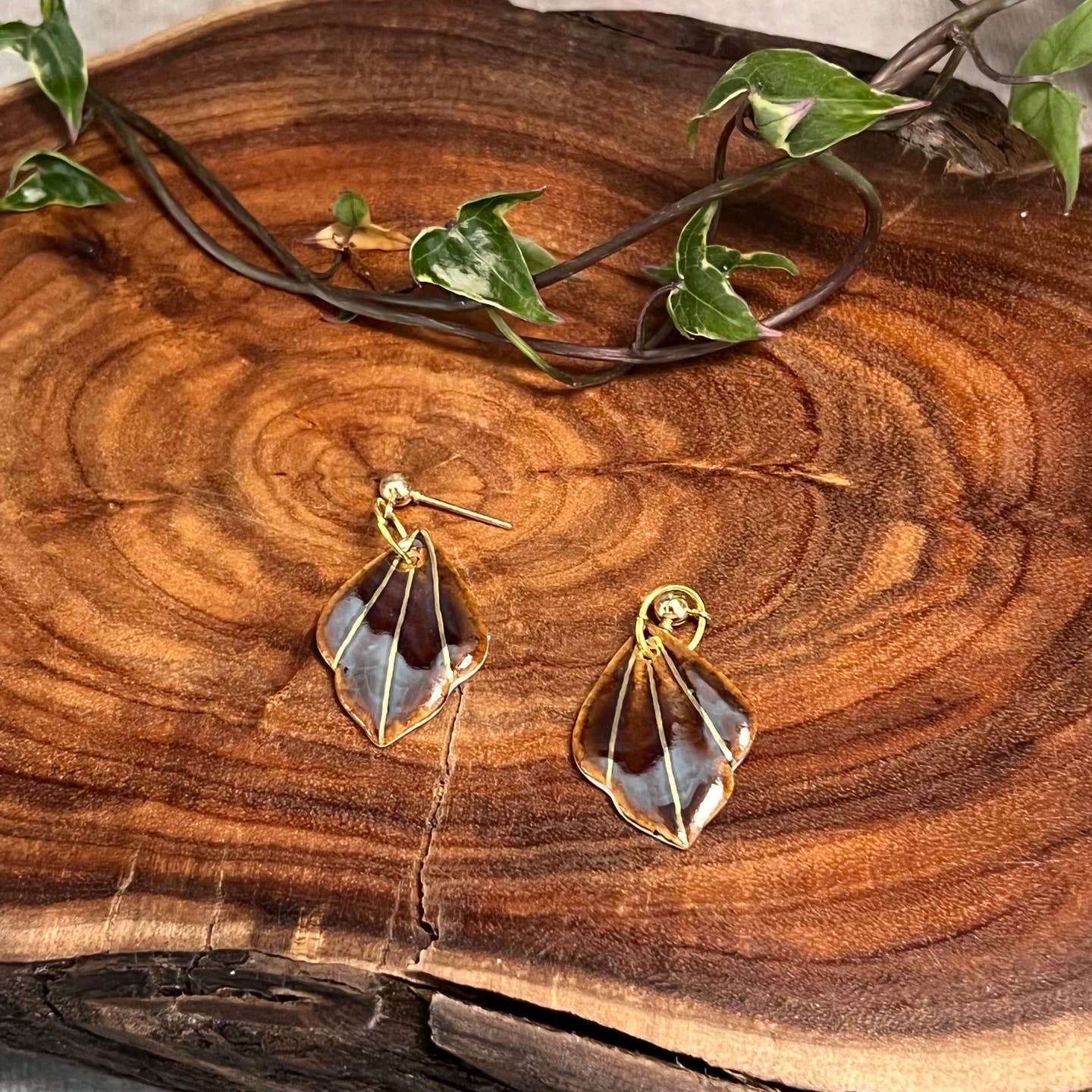 Holly Brown Porcelain Earring