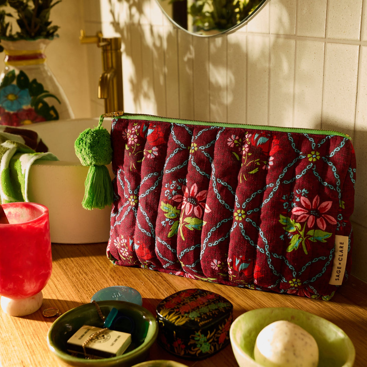 Sienna Norali Quilted Cosmetic Bag