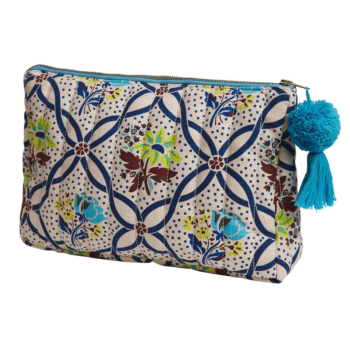 Ecru Norali Quilted Cosmetic Bag