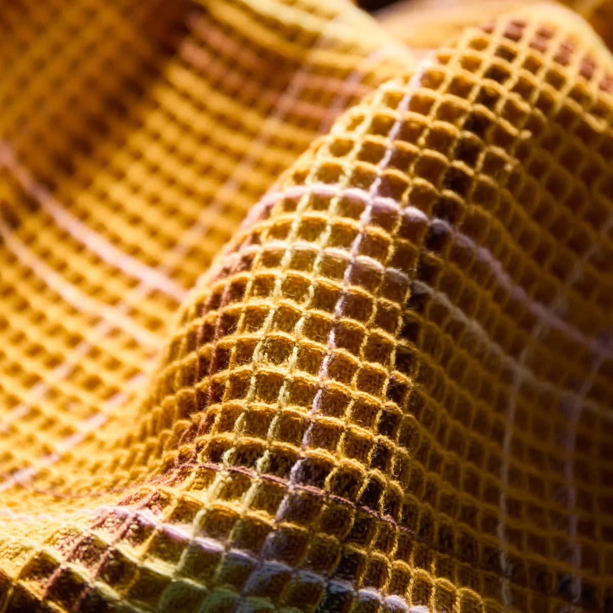 Frances Ochre Waffle Tea Towel