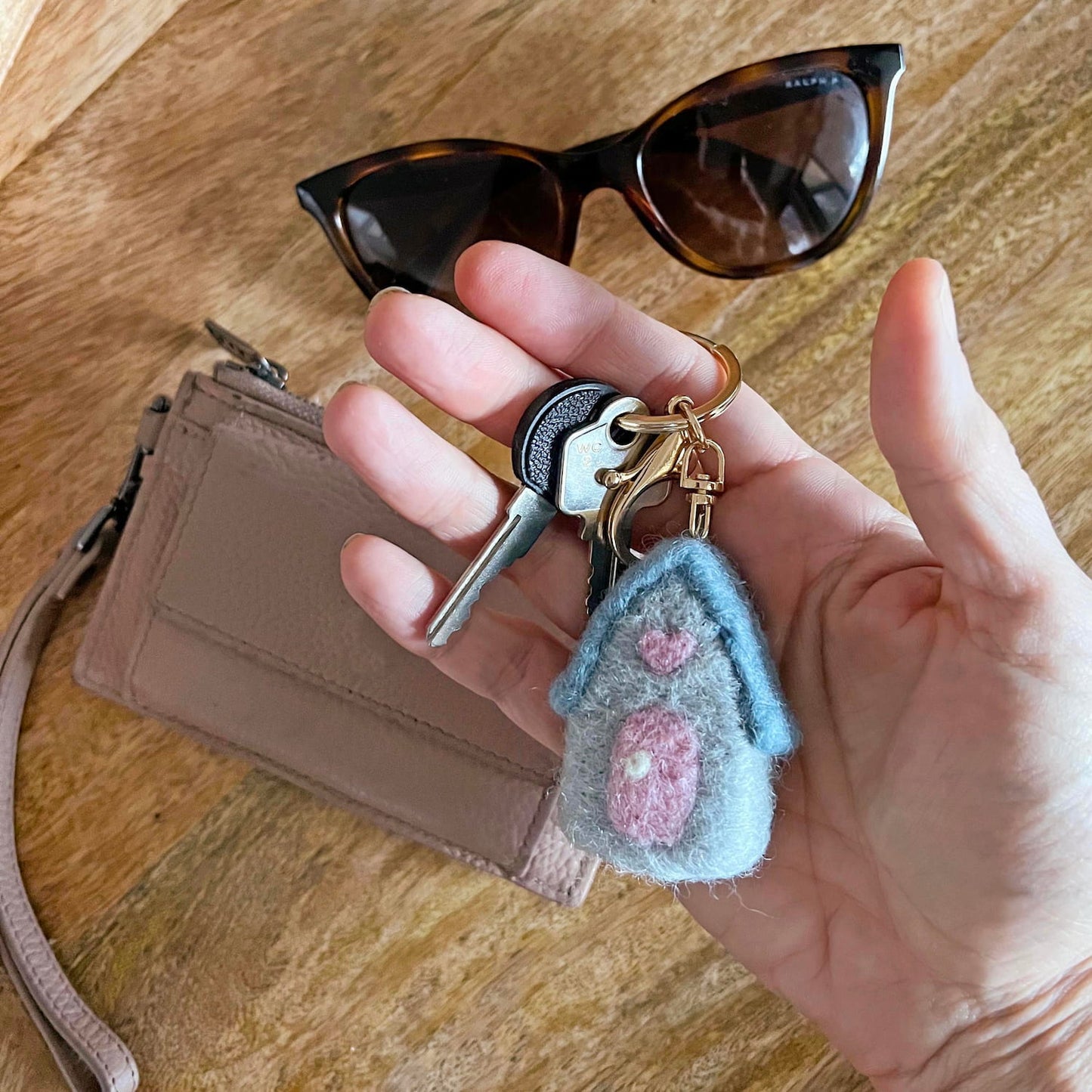 Felt House Key Ring