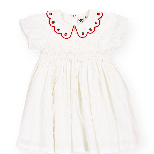 Sweet Strawberry Flo Smocked Kids Dress