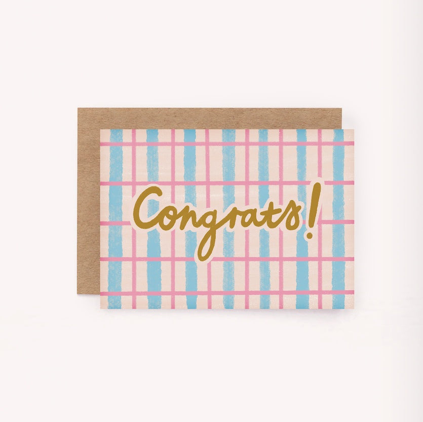 Basic Congrats Card Congrats Pattern Mini Greeting Card – Habeo Australia