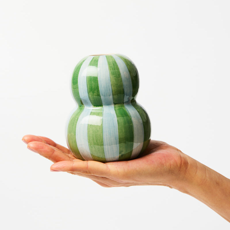 Fonda Blue Green Stripe Vase