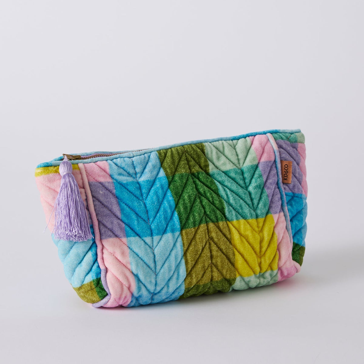 Sorbet Tartan Velvet Toiletry Bag