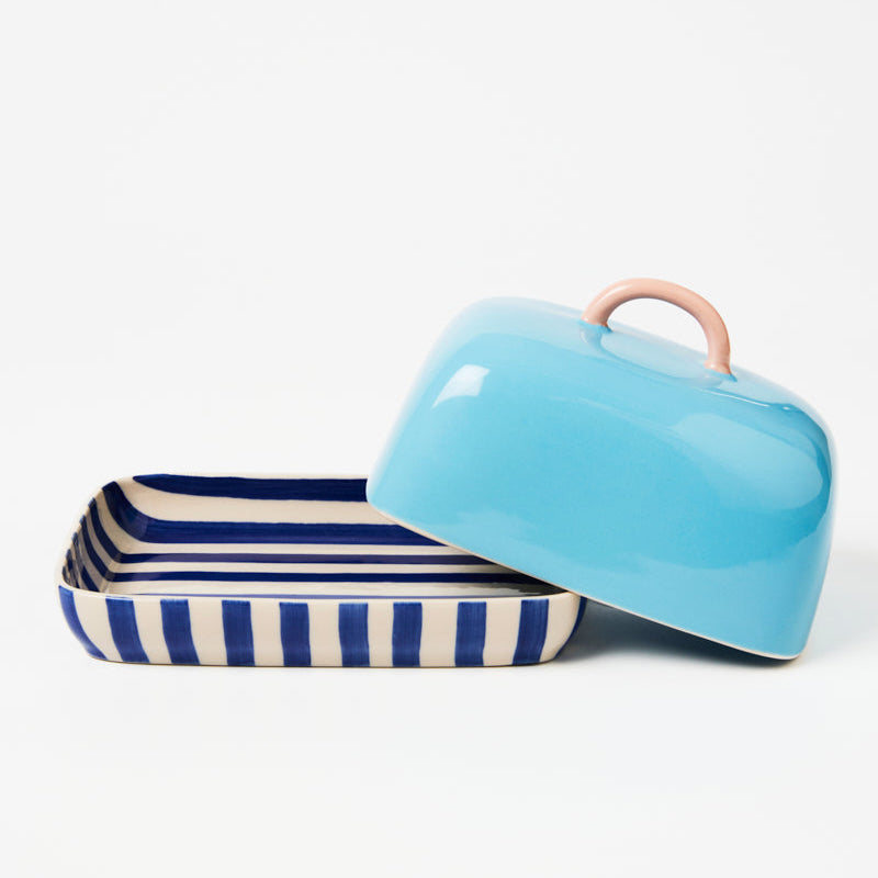 Bloomie Blue Butter Dish