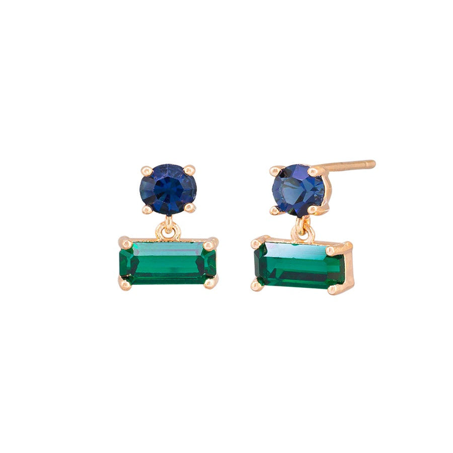 Desiree Green Crystal Rose Gold Earrings