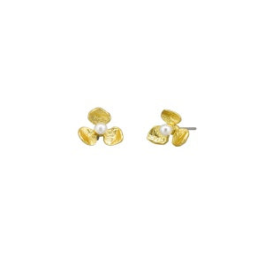 Azalea Flower Gold Earrings