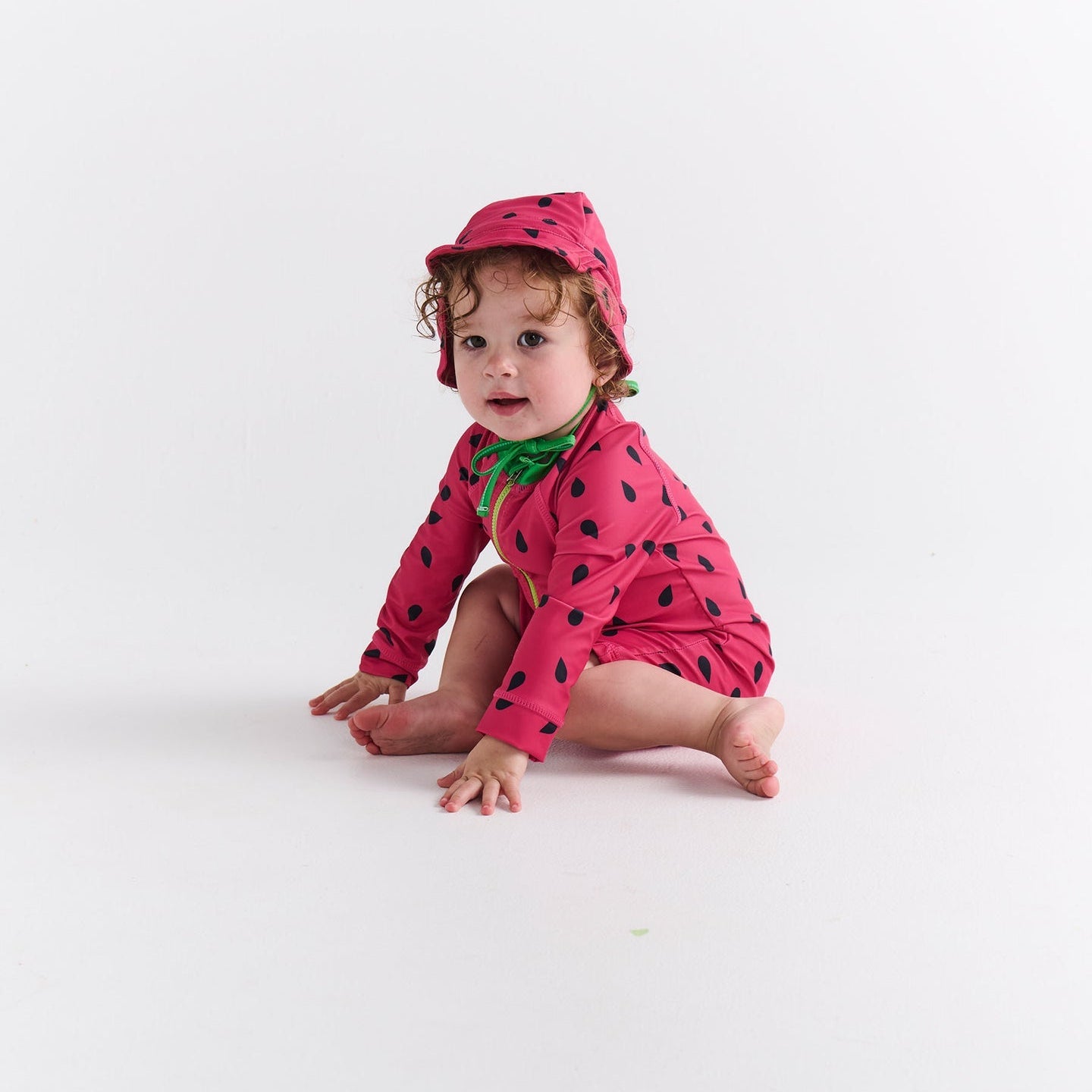 Melon Baby Long Sleeve Zip Baby Bathers
