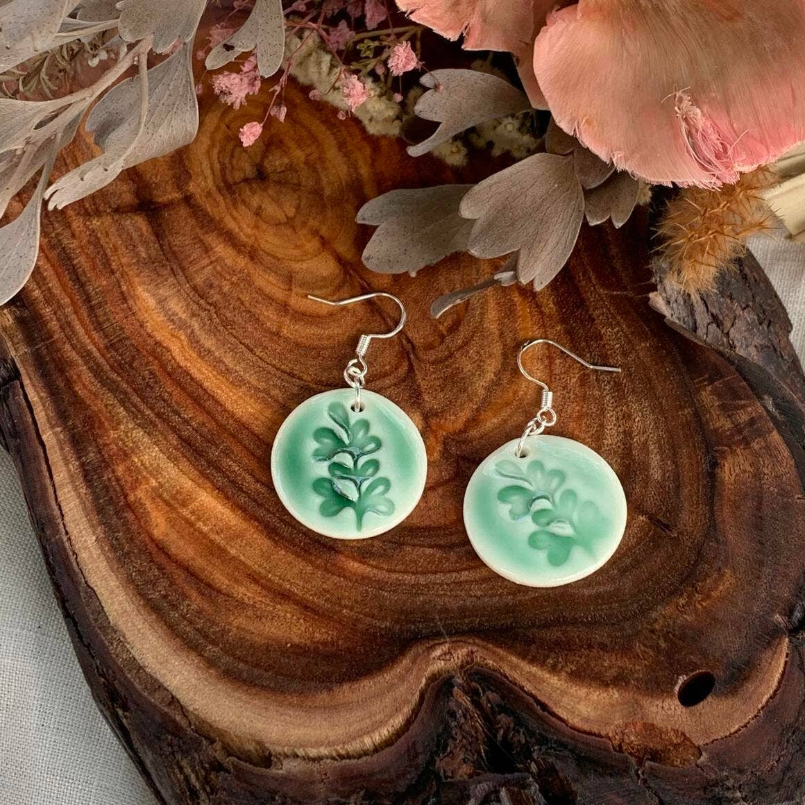 Bride Sage Porcelain Earrings