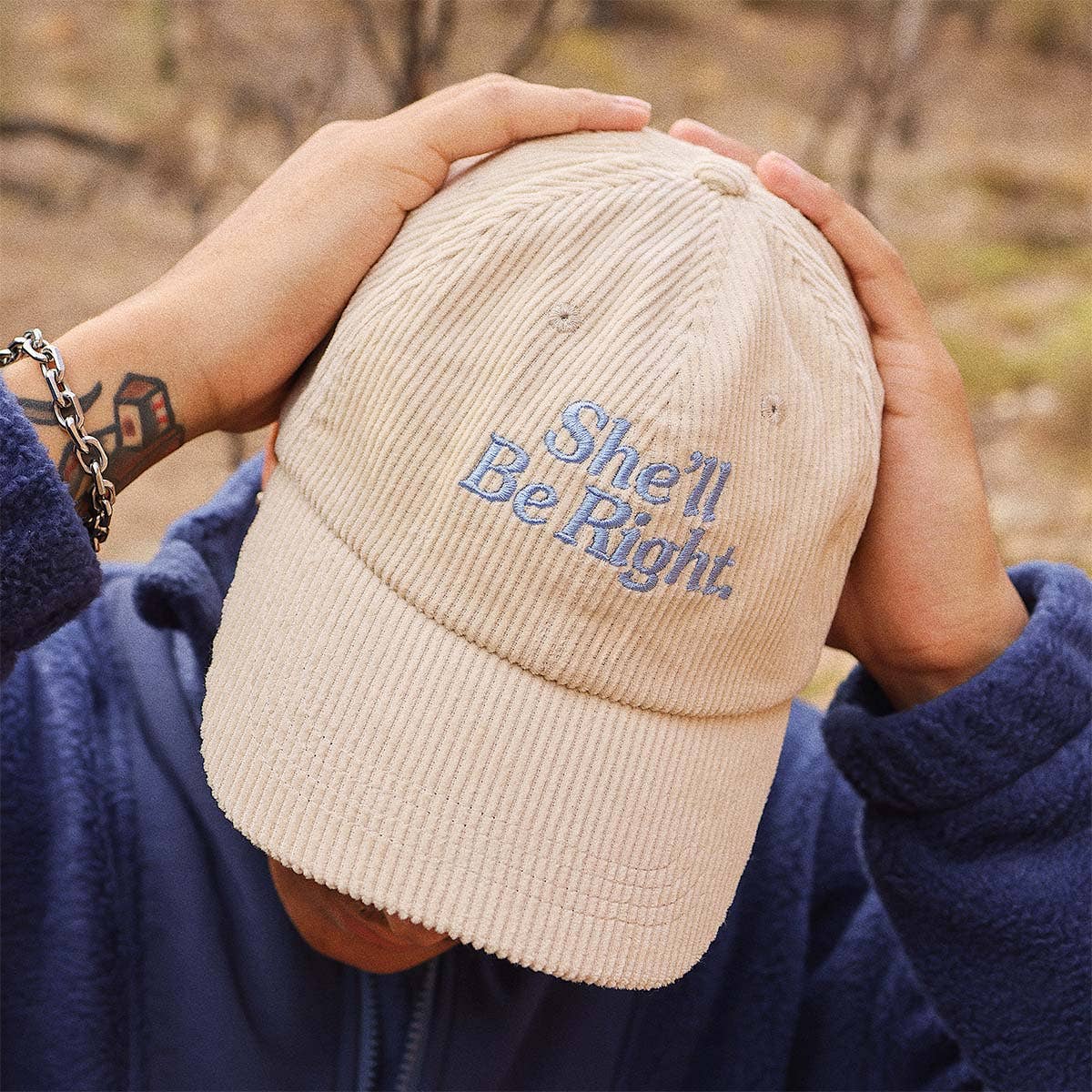 She'll Be Right Cord Cap Nautical