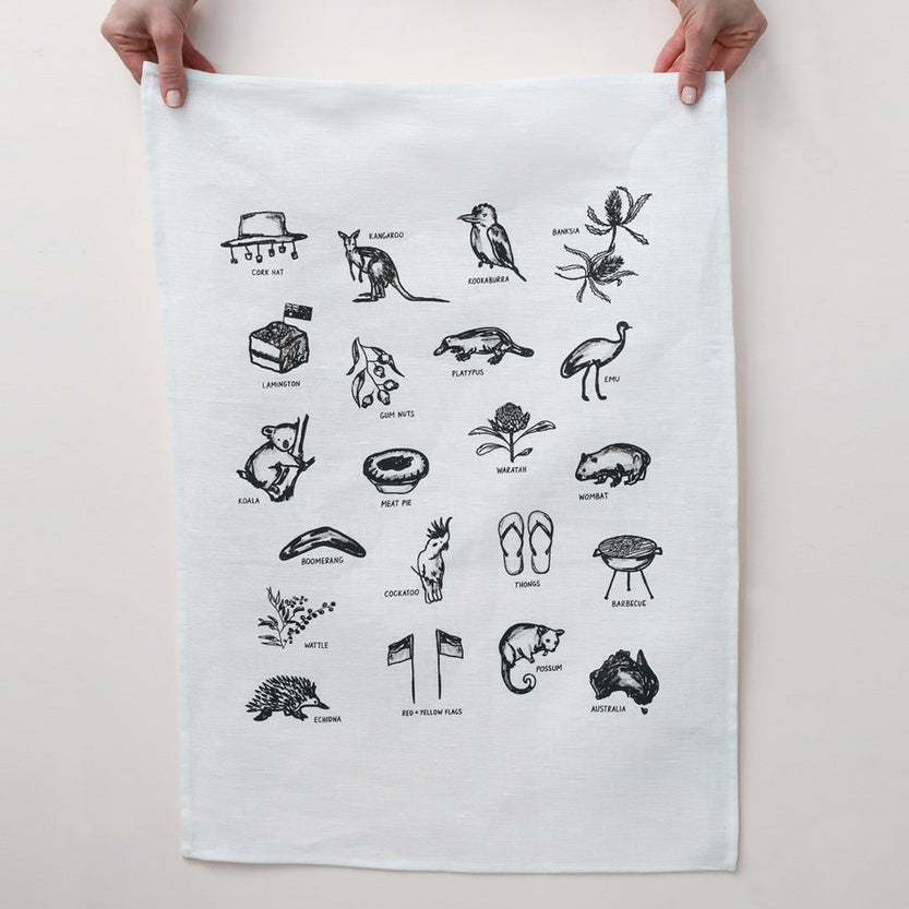 Australian Things Tea Towel