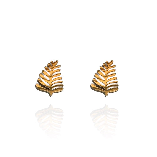 Fern Leaf Stud Earrings
