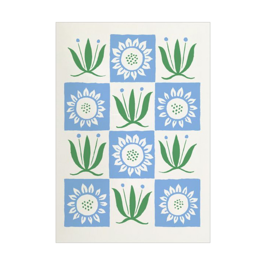 Flower Tiles Mini Greeting Card