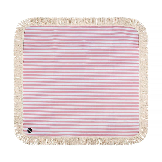 Fringed Picnic Mat Rose Stripe