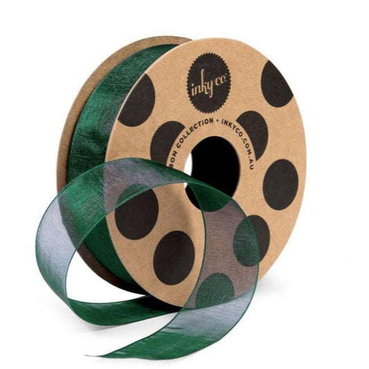 Organza Dark Green Ribbon 20m