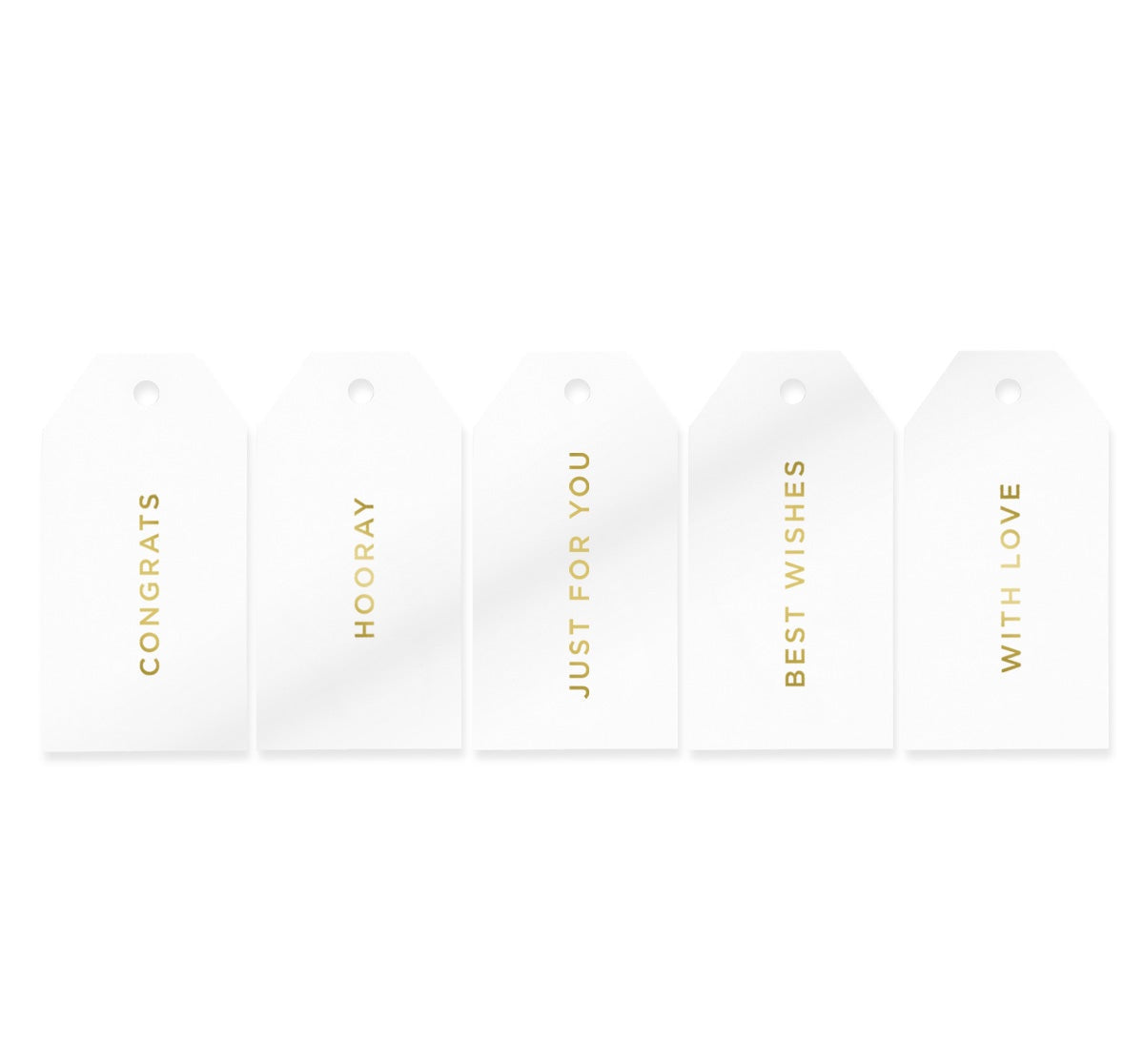 Message Gift Tags Gold on White 10 Mixed