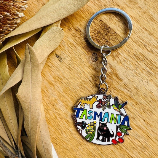 Enamel Key Ring Tasmania