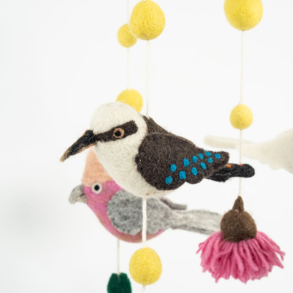 Australian Birds Handmade Felted Mobile