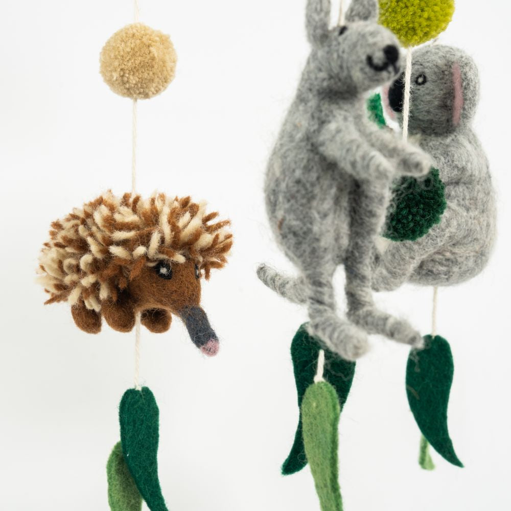 Australian Animals Handmade Felted Mobile