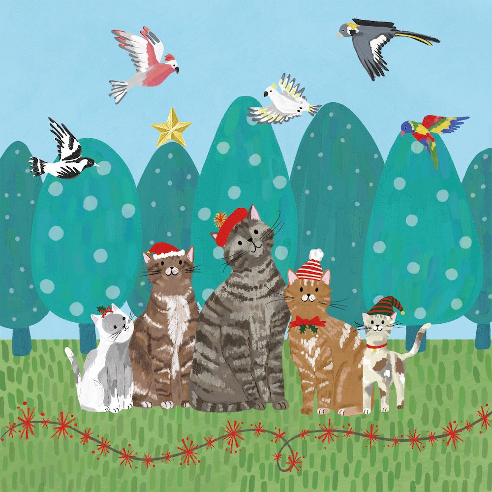 Santa Cats Charity Christmas Cards Set of 10