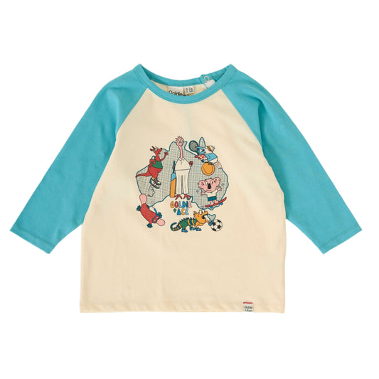 Team Goldie Raglan Long Sleeve Kids Top