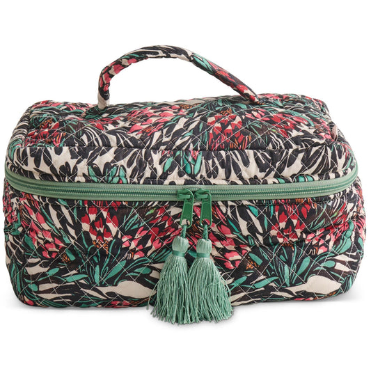 Protea Party Quilted Cotton Toiletry Case
