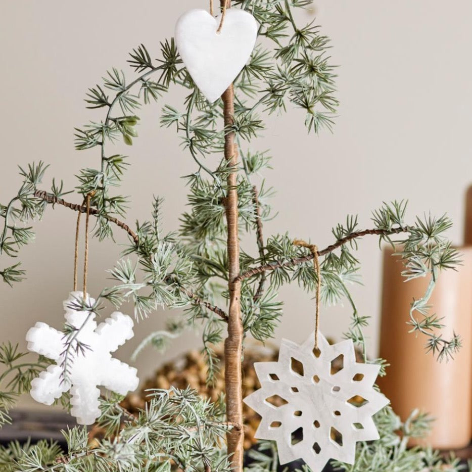 Otta White Alabaster Ornaments