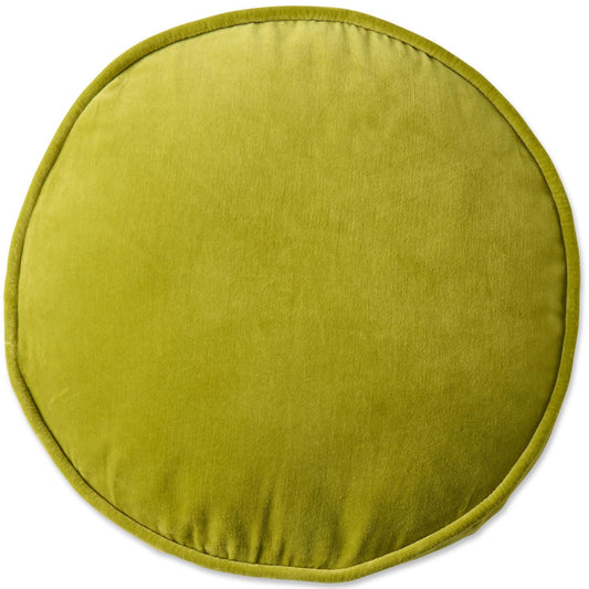 Round green cushion on a white background
