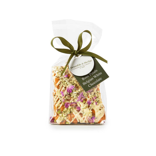 Pistachio, Rose Petal & White Belgian Chocolate Peanut Brittle