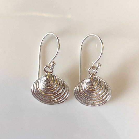 Venus Shell Silver Drop Earrings