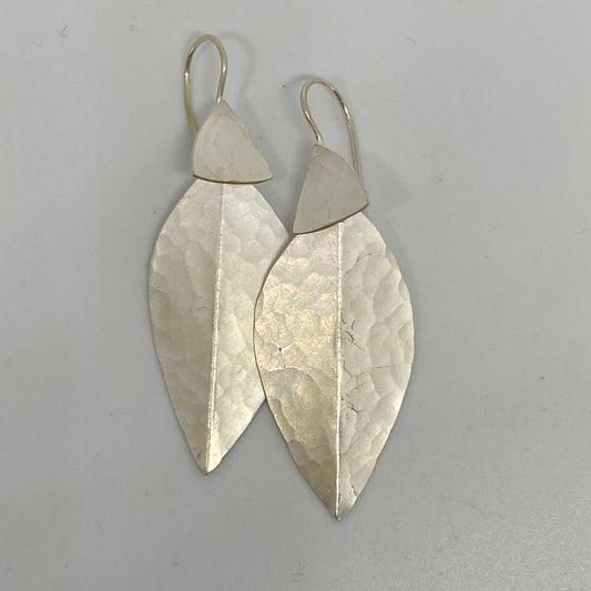 Single Leaf Silver Earrings