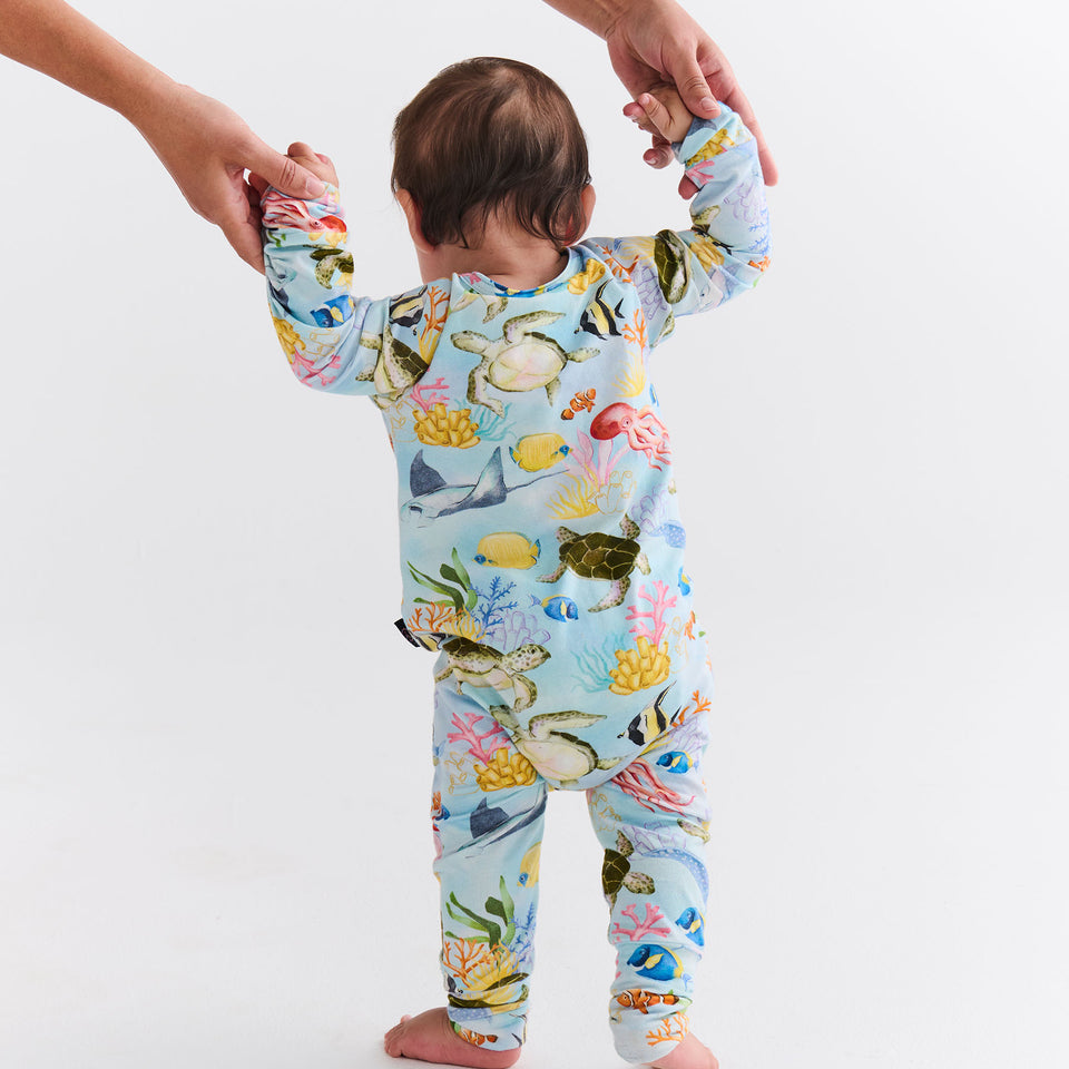 Reef Life Organic Long Sleeve Zip Romper